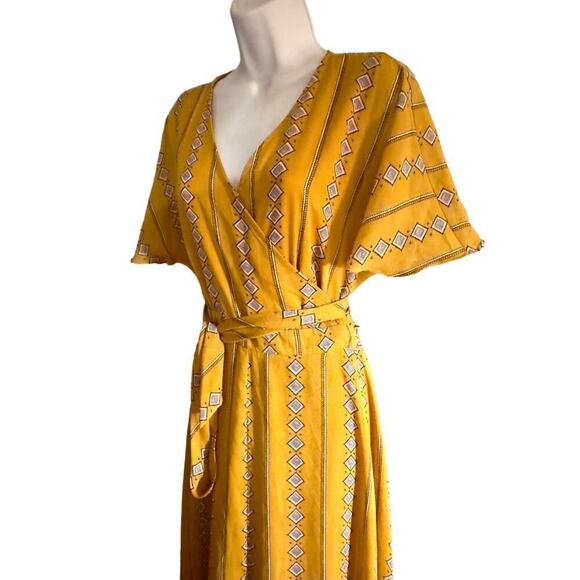 Wishlist Mustard Kimono Maxi Dress - Size L - Picture 4 of 9